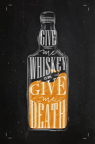 Poster geef me whiskey kleur — Stockvector