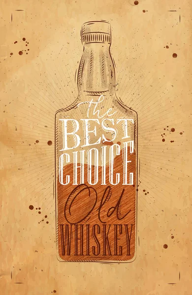 Póster whisky mejor opción artesanía — Vector de stock