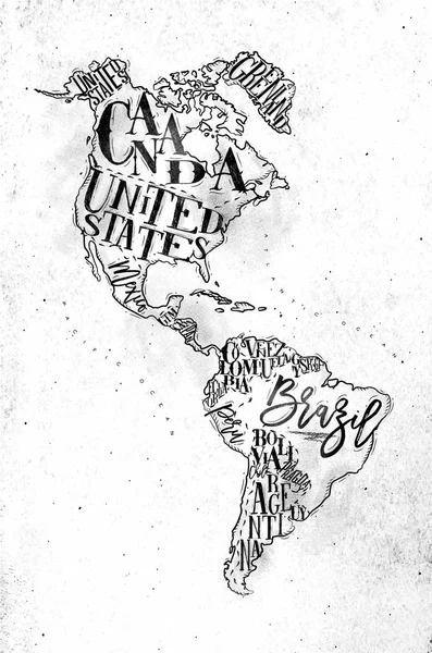 Mapa Aamerica vintage — Vector de stock