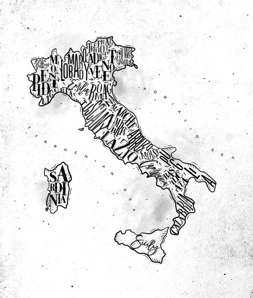 Mapa Italia vintage — Vector de stock
