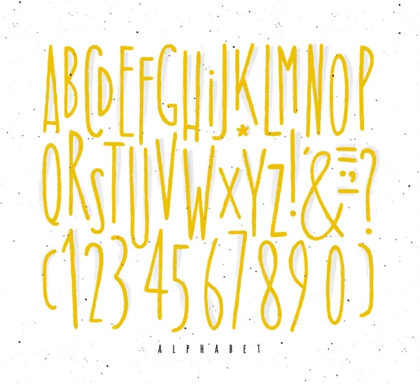 Alphabet straight yellow lines fuente — Archivo Imágenes Vectoriales