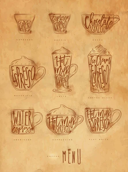 Coffee menu graphic craft — Stock Photo, Image