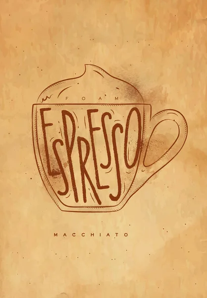 Macciato cup craft — Stock Vector