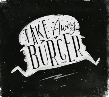 Poster burger tebeşir götürün