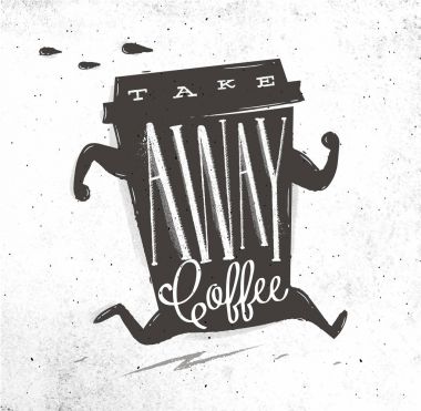 Poster take away kahve