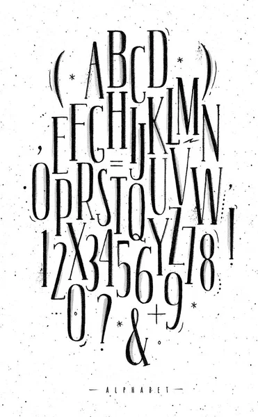 Alphabet gothic font — Stock Vector