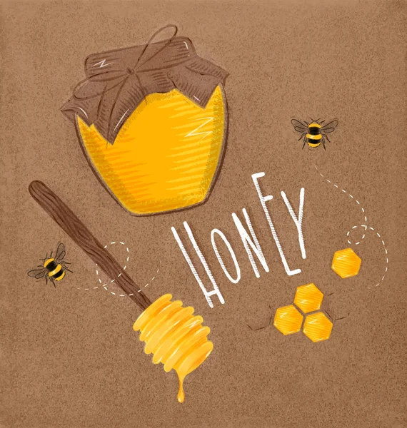 Honey elements craft — Stock Vector