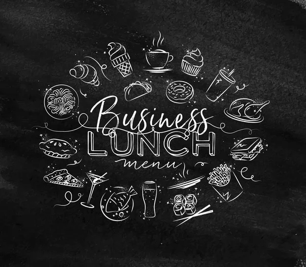 Monogram business lunch chalk — Stock Vector