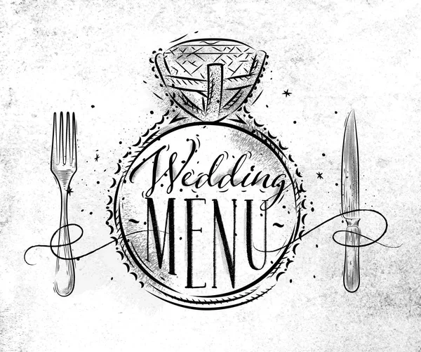 Menu mariage blanc — Image vectorielle