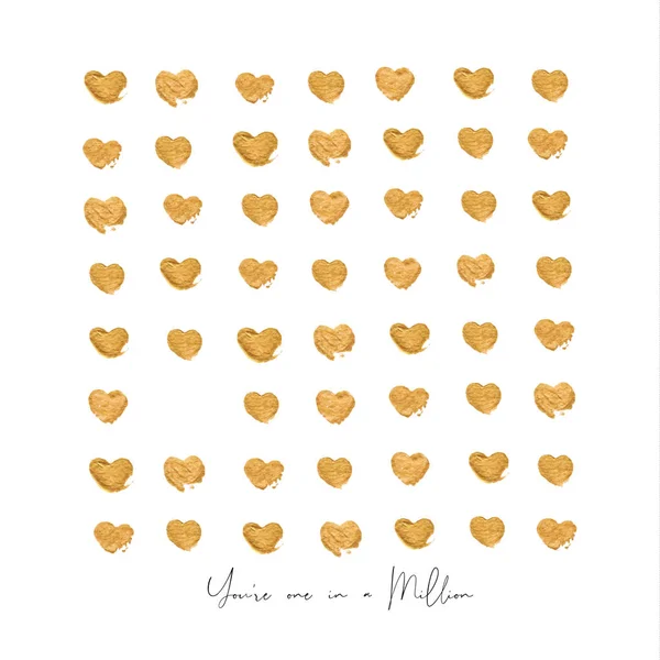 Giftcard gold hearts — Stock Vector