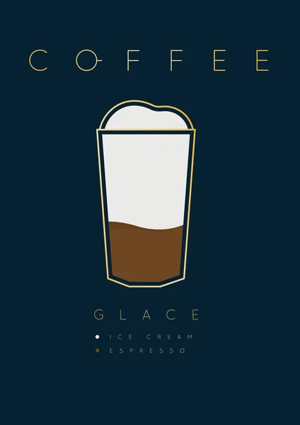 Cartaz de café glace — Vetor de Stock