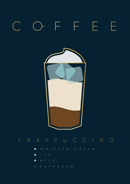 Poster koffie frappuccino — Stockvector