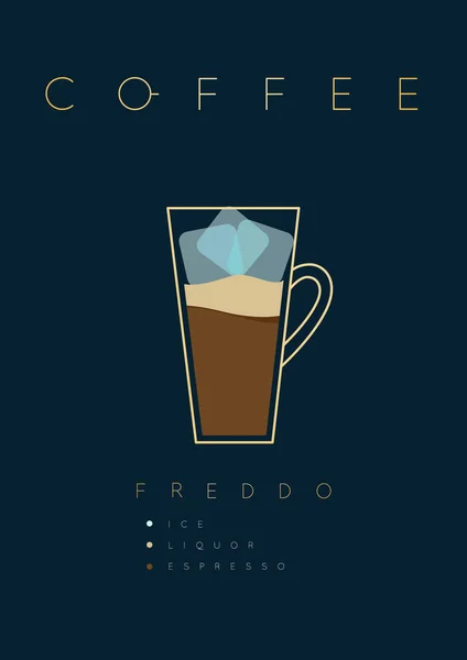 Cartaz de café freddo — Vetor de Stock