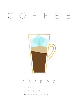 Poster kahve freddo beyaz