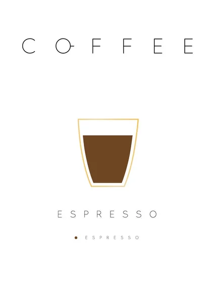 Poster Kaffee Espresso weiß — Stockvektor