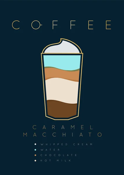 Poster caffè caramello macchiato — Vettoriale Stock