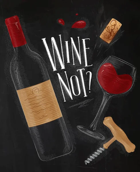 Poster wine not — Stock Vector