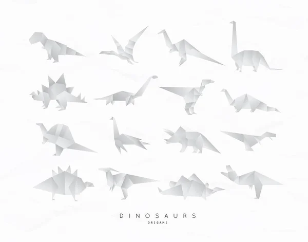 Dinosaurus origami set — 图库矢量图片