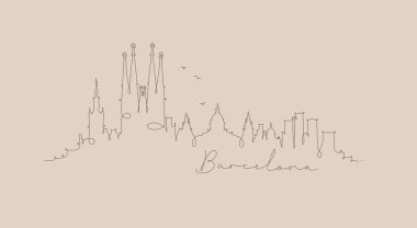 Kalem satır siluet barcelona bej
