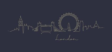 Kalem satır siluet Londra koyu mavi