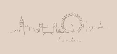 Kalem satır siluet Londra bej