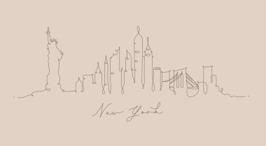 Kalem satır siluet new york bej