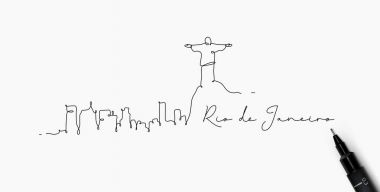 Pen line silhouette rio de janeiro
