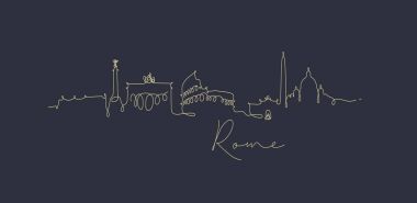 Kalem satır siluet Roma koyu mavi