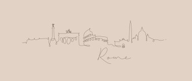 Kalem satır siluet Roma bej