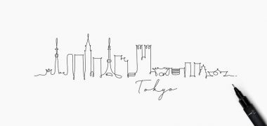 Kalem satır siluet tokyo