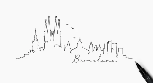 Pen line silhouette barcelona — Stock Vector