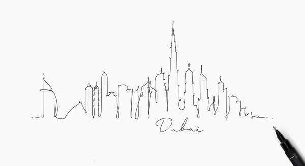 Pen linie silueta Dubaj — Stockový vektor