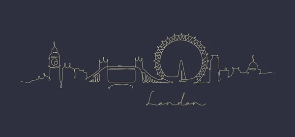 Línea de pluma silueta london azul oscuro — Vector de stock