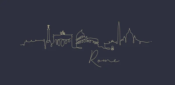 Στυλό γραμμή σιλουέτα Ρώμη σκούρο μπλε — Διανυσματικό Αρχείο