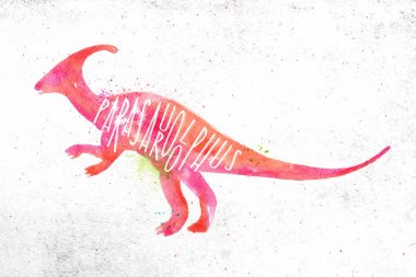 Dynosaur parasaurolophus canlı