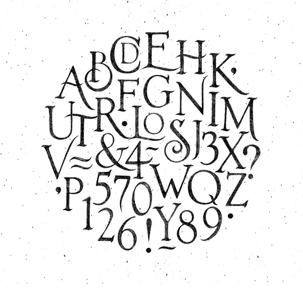 Vintage alphabet black — Stock Vector