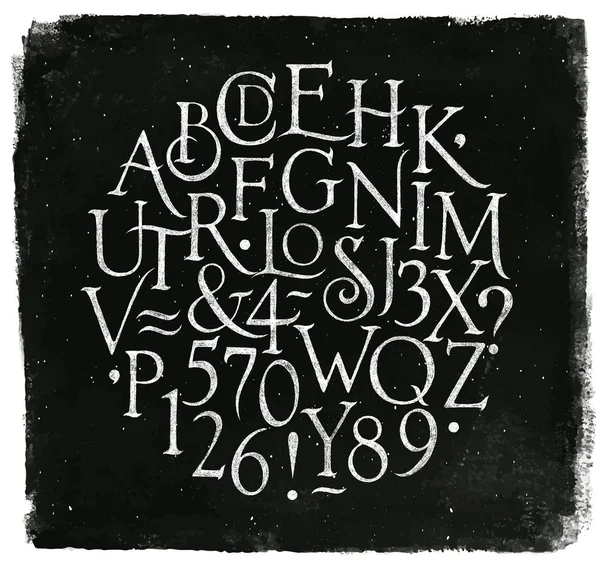 Tiza de alfabeto vintage — Vector de stock