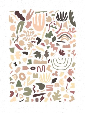 Geometrik özgün el yapımı şekiller haki rengi ile çiziliyor