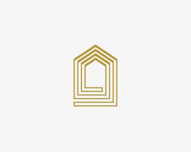 çizgi ev logo, luxery house, logo simge tasarım şablonu.