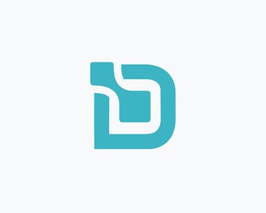 D harfi logo veri tasarım, logo simge tasarım şablonu.
