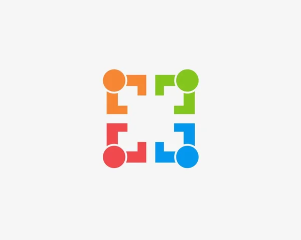 Topluluk, ağ ve Sosyal Icon set. , logo simge tasarım şablonu. — Stok fotoğraf