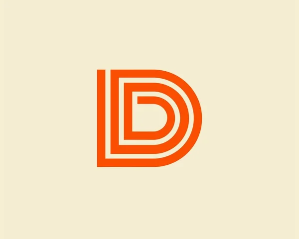 D betű logo design absztrakt, logó ikonra design sablonja. — Stock Fotó