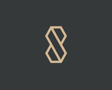 S harfi logo satırı tasarım soyut, logo simge tasarım şablonu.