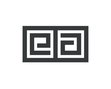  E harfinin bir logo satırı tasarım soyut, logo simge tasarım şablonu.