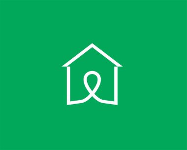 House logosu, evler, logo simge tasarım şablonu.