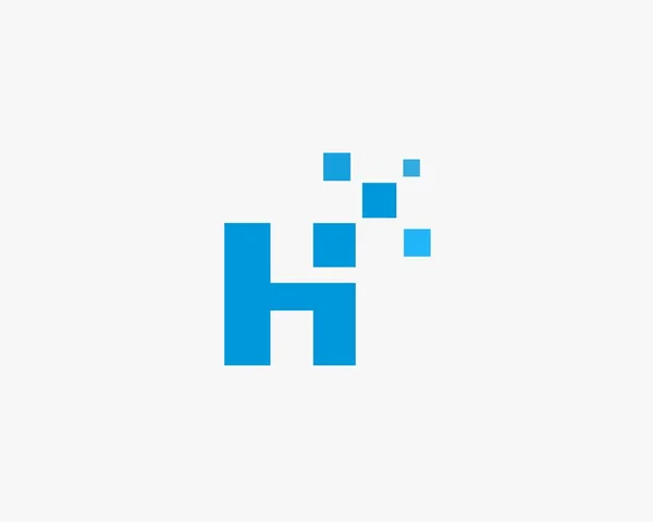 抽象字母 H logo 设计模板，技术，应用向量符号图标. — 图库照片