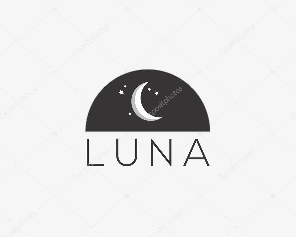 Moon logo design, creative moon logo, night logo.