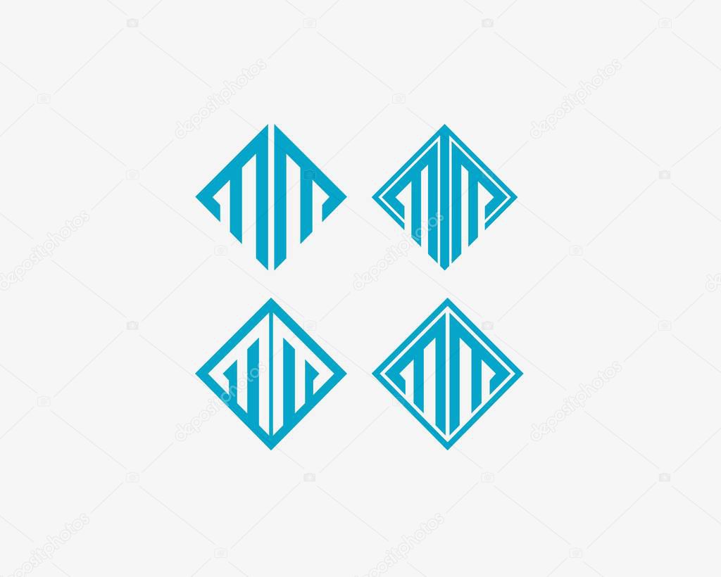 Abstract letter M icon alphabet symbol. Letter MM logo icon design vector sign. 