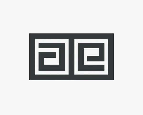 Letra AE logo line design abstract, logo icon design template . — Vector de stock