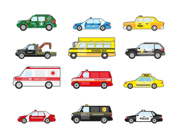 Set of different types transportation icons — Stock Vector